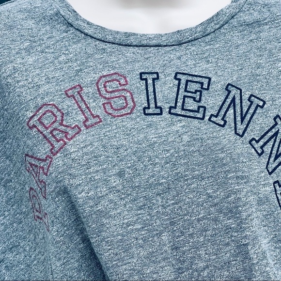 SUNDRY tee Parisienne long sleeve top “vintage” T-shirt grey heathered - Picture 10 of 10